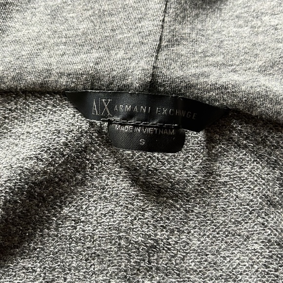 Armani Exchange Gray Sparkling Cropped Top Sweatshirt Hoodie- Size Small - Picture 3 of 9